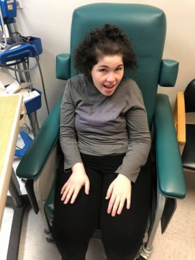 Clinical trial visit | Sanfilippo News | Abby receives her second dose of the therapy being administered for a clinical trial in California.