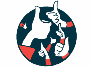 An illustration of hands giving the thumbs-up sign.