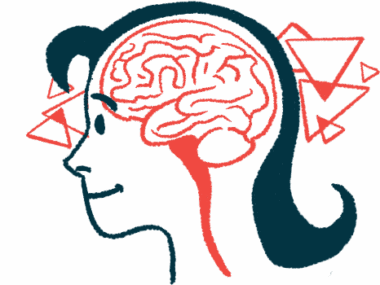 An illustration shows a profile view of the human brain in a person's head.